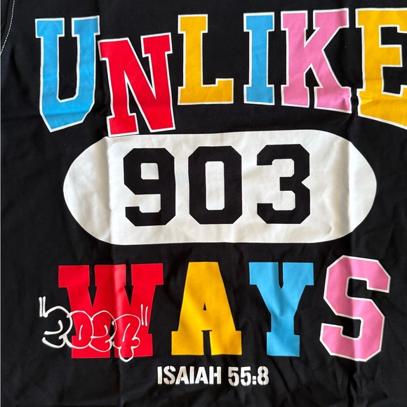Unlike Ways Isaiah 55:8 Graphic Tee Black XL NWT - Picture 3 of 7